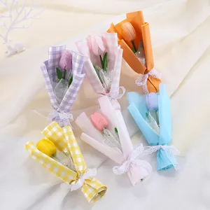 Popular Tulip Flower Bouquet Valentine's Day Gift Tulip Soap Flower Holiday Gift