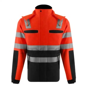 Chubasquero impermeable de poliéster con capucha y cuello alto Visible, chaqueta de trabajo para congelador de tráfico de seguridad vial, chándal para hombre - Product Image 1