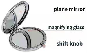 Logo privé double face miroir de maquillage plié en gros <span class=keywords><strong>Mini</strong></span> miroir cosmétique rond miroir de poche de maquillage - Product Image 4