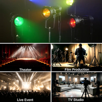 AOPU Lampu Fresnel LED 300W 2in1 Tahan Air dengan Zoom Otomatis, Peralatan Pencahayaan Studio TV untuk Panggung Luar Ruangan dan Klub