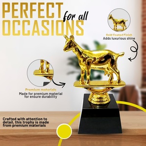 Grande premio del torneo di Baseball di Golf di capra di fantasia con Base in legno per la libreria da scrivania o trofeo dell'armadietto da esposizione - Product Image 3