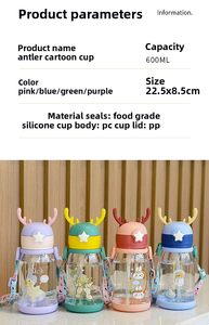 Nouvelle gourde pour enfants 2026 de 600 ml, écologique, légère, avec sangle de transport pour garçons et filles, activités de plein air préscolaires - Product Image 6