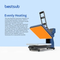 Presse à chaud pour transfert de motifs sur t-shirts et vêtements, modèle BestSub Custom Auto Open Slide Out Drawer Flat, pour impression sur t-shirts et vêtements.