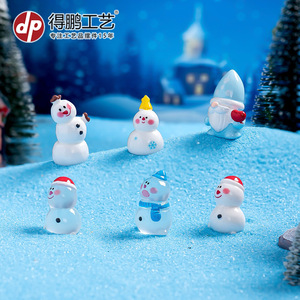 Figuras de Resina de Muñeco de Nieve Navideño en Miniatura, Forma de Santa Claus, Decoraciones de Interior - Product Image 2