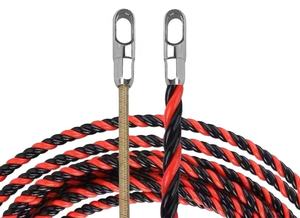 Fish Tape <strong>Wire</strong> Fishing Tools 4.5mm Diameter 3 <strong>Wires</strong> <strong>Twisted</strong> With Guide Spring Ideal for <strong>Wire</strong> Fishing Black and Yellow 15m - Product Image 2