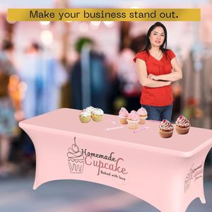 Indoor Customized Rectangle Polyester Tablecloths Party Banquet Wedding Stretch Spandex 6ft <b>Table</b> Cover <b>Table</b> <b>Cloths</b> - Product Image 5