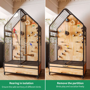 Grande cage à oiseaux en bois facile à nettoyer Boîte d'élevage robuste pour perruches tourtereaux Pinson Canari Volière Utilisation commerciale en gros - Product Image 2