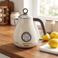 Bouilloire électrique avec indicateur de température, 1,5 L, en titane pur, 1500 W, ébullition rapide, arrêt automatique, protection contre l'ébullition à sec, contrôle numérique