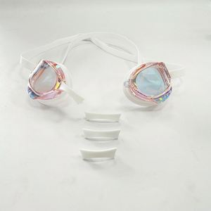 Lentes de efecto espejo Gafas de natación antivaho Puente de nariz reemplazable Gafas de natación Adulto con tapón para los oídos y estuche - Product Image 3