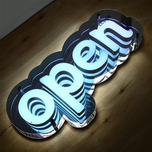 Lcsign Chất lượng cao tùy chỉnh <span class=keywords><strong>led</strong></span> dấu hiệu <span class=keywords><strong>frontlit</strong></span> thư tùy chỉnh 3D thư cửa hàng biển hiệu 3D <span class=keywords><strong>LED</strong></span> Infinity gương chữ cho cửa hàng - Product Image 2
