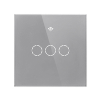 Interrupteur mural tactile intelligent sans fil, wi-fi, pour luminaire, commande à distance, compatible avec Alexa, Echo et Google Home, verre trempé