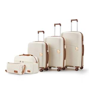 מטען נופש משפחתי סטים באיכות גבוהה בז 'צבעוני סט מטען סט 5 חתיכה פגז מושלם עבור טיסות - Product Image 3