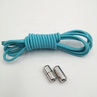 Vente en gros de lacets de chaussures colorés sans attache de haute qualité personnalisés paire de plastique polyester rond de style sport avec fermeture en métal capsule argentée