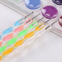 Ensemble d'outils de pointage à poignée en acrylique multicolore, 5 pièces, 2023 haut de gamme, perceuse à pointe à Double tête, brosse d'art d'ongle