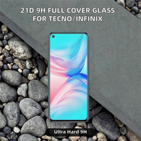 Protection d'écran en verre trempé de qualité supérieure 21D 9H HD, couverture complète de l'écran, épaisseur 0,3 mm, série Tecno/Infinix, anti-choc, 3D Radians