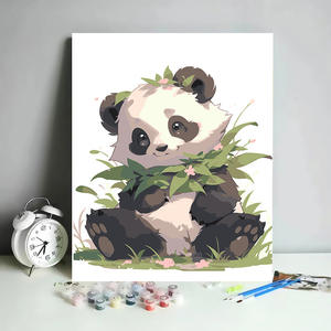 <span class=keywords><strong>Peinture</strong></span> à l'huile facile à faire soi-même pour débutants, cadeaux pour enfants, kits de <span class=keywords><strong>peinture</strong></span> à l'huile de <span class=keywords><strong>panda</strong></span>, ensemble de peintures décoratives - Product Image 3