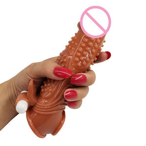 Vibrador <span class=keywords><strong>de</strong></span> <span class=keywords><strong>manga</strong></span> vibrateur manchon imitant l'anneau <span class=keywords><strong>de</strong></span> pénis élargissement jouets sexuels pour hommes préservatif mâle coq Extender gode Enhancer % - Product Image 4