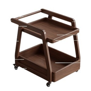 Bona Gold Square Solid Wood Side <b>Table</b> Movable With Wheels <b>Coffee</b> <b>Table</b> For Living Room Sofa Bedside Storage Cart - Product Image 5