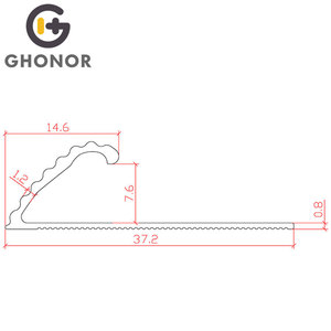 Profilés de garniture de carrelage incurvés en vinyle d'aluminium Profilé de <span class=keywords><strong>bande</strong></span> de séparation de transition d'extrémité de capsulage de tapis avec <span class=keywords><strong>bande</strong></span> adhésive - Product Image 2