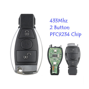Clé de voiture intelligente non coupée <span class=keywords><strong>Mercedes</strong></span> Benz, télécommande pliable à 2 boutons avec puce BGA, pour classes E, S, G, CLK, SLK, ML 2000+, 433 MHz, lame non coupée - Product Image 1