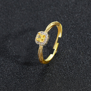 Sugar Cube <b>Ring</b> Opening Zircon Ladies <b>Ring</b> Hip Hop Personality Jewelry - Product Image 4