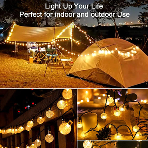 반짝이는 크리스마스 축제 장식 정원 야외 LED 태양 광 램프 요정 조명 결혼식 Led 빛 문자열 - Product Image 2