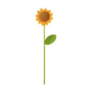 Fleur artificielle tournesol faite à la main 8 cm en fil, décoration artisanale pour la fête des enseignants - Product Image 5