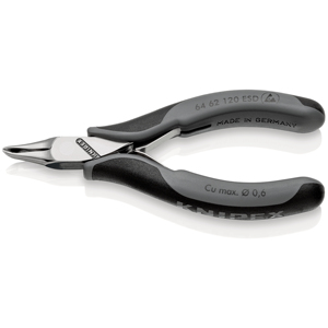 Cutter électronique Knipex ESD 64 62 120, petite lame de coupe angulaire en cuivre, max. 0,6 mm, fabriqué en Allemagne - Product Image 1