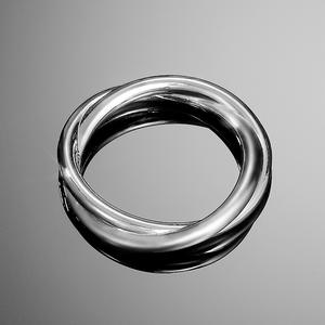 แหวนแต่งงานเพชรพลอยเซอร์คอนสเตนเลสสตีลรับรองโดย IGI ชุบโรเดียม ความใสระดับ SI - Product Image 1