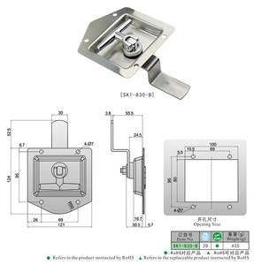 מפעל SK1-830-B ישיר sus304 נירוסטה חופת מנעול עליון 1 רכב ידית latch משאיות ansi כיתה 1 2 צבע מפתחות צבע - Product Image 6
