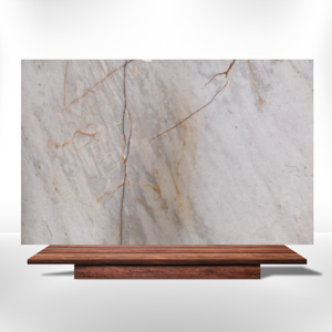 Quartzite cristallin rétroéclairé blanc avec veinage doré et transmission lumineuse exceptionnelle pour un intérieur de style bijou - Product Image 1