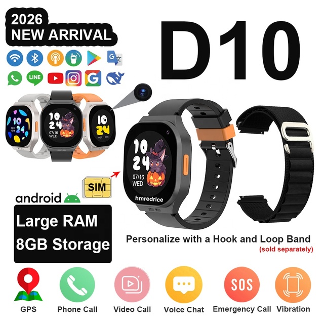 Kids GPS Smartwatch 4G SIM IP67 Waterproof with 1.39'' TFT Display SOS Two-way Communication up 4 Days Battery Life Android OS