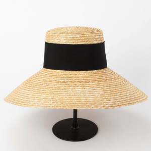 CLN61301 Sombreros de Paja de Trigo al por Mayor, Sombreros de Ala Ancha y Copa Plana para Mujer, Sombrero de Playa, Sombrero Turístico, Sombrero para el Sol - Product Image 1
