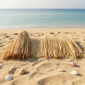 Tuiles de toit en chaume <span class=keywords><strong>synthétique</strong></span> imperméables de haute qualité pour la vente en gros, idéales pour les gazebos de villégiature, chaume plastique personnalisable - Product Image 1