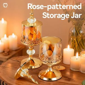 Light Luxury European American Crystal Glass <b>Storage</b> <b>Jar</b> Modern Lace Candy <b>Jar</b> Lid <b>for</b> Living Room Coffee Table <b>Kitchen</b> Parties - Product Image 3