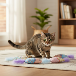 Fabricante Famipet, Venta al por Mayor, Nuevo Juguete de Peluche para Gatos, Diseño de Animales Blancos y Coloridos, con Catnip - Product Image 6