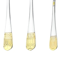 Ensemble de couverts créatifs en acier inoxydable 410 pour table occidentale, style Moyen-Orient, cuillère couronne plaquée or, couteau et fourchette à steak