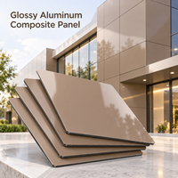 Panneau composite en aluminium brillant 4 mm 4x8 pieds, couleur argent métallisé, panneau ACM pour comptoir d'exposition et revêtement