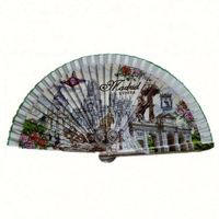 Éventail pliant en bois peint à la main, motif flamenco espagnol vintage, personnalisable avec logo – Vente chaude