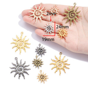 Dijes de Sol de 6 Colores de Aleación <span class=keywords><strong>para</strong></span> <span class=keywords><strong>Pendientes</strong></span>, Collares, Colgantes, <span class=keywords><strong>Accesorios</strong></span> de Joyería Hechos a Mano, 40*33mm L225 - Product Image 3