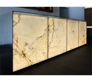 Shihui phong cách hiện đại chất lượng cao tự nhiên trắng onyx đá gạch đánh bóng Backlit mờ biệt thự bằng đá cẩm thạch trang trí nội thất khách sạn tiếp nhận - Product Image 1