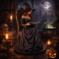 Statuette en résine gothique WeiVista, sorcière romantique en train de lire, fournisseur d'ornements, décoration intérieure d'Halloween