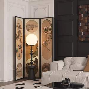 Biombo Plegable para Sala de Estar, Oficina o Dormitorio, Decorativo, de Madera Maciza con Diseño Impreso - Product Image 4