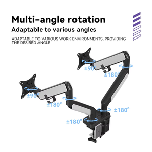 Support de moniteur de jeu <span class=keywords><strong>incurvé</strong></span> blanc, <span class=keywords><strong>bras</strong></span> réglable <span class=keywords><strong>pour</strong></span> deux moniteurs, support <span class=keywords><strong>pour</strong></span> écran de 17 à 38 pouces, inclinable, rotatif, pivotant, <span class=keywords><strong>bras</strong></span> de moniteur <span class=keywords><strong>PC</strong></span> - Product Image 4