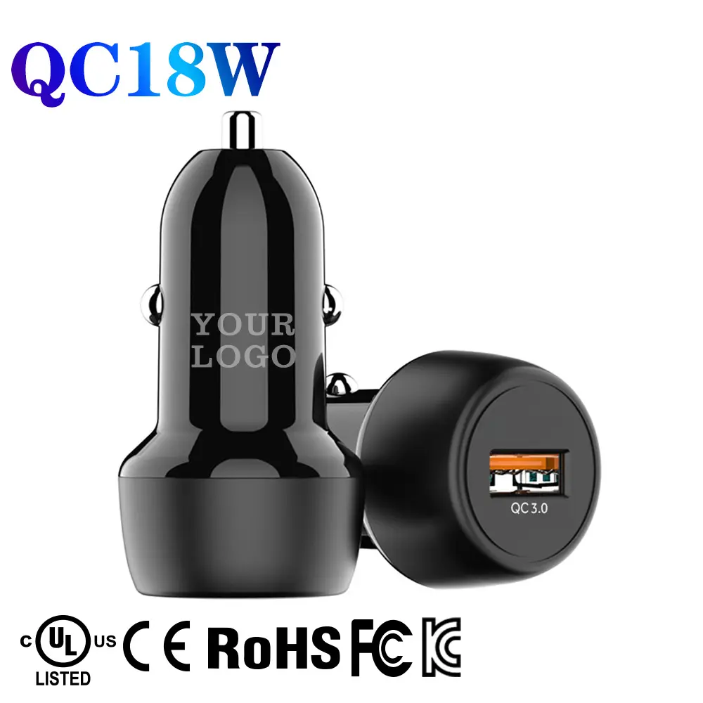 IBD Factory Wholesale Mini Mobile Cell Phone Usb Single 3.1A Port 18W 2.4A Qc 4.8A Car Charger For Samsung Xiaomi Apple