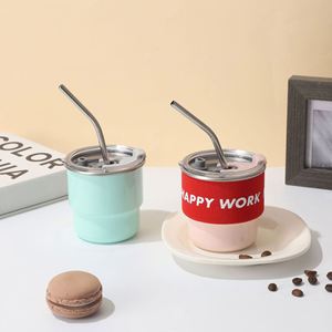 Modern Single Layer Portable Insulated <b>Coffee</b> Tea Cup New Arrival Mini Stainless Steel Office Home Dual-Use Metal Mug - Product Image 3