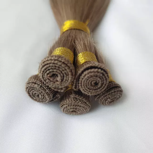 Jasmine Beauty Hand-tied Weft 100% Virgin Cuticle Aligned Human Hair Double Drawn Sew in Bead Weft Human Hair Extensions - Product Image 4