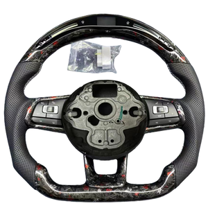 Volant en fibre de carbone forgé avec écran LED pour Volkswagen <span class=keywords><strong>Golf</strong></span> VW <span class=keywords><strong>Golf</strong></span> 6 <span class=keywords><strong>Golf</strong></span> 7 MK6 MK7 5GTI Polo GTS GTD <span class=keywords><strong>GT</strong></span> ER CCR-line - Product Image 1