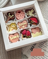 IMEE en stock, boîte carrée blanche à couvercle transparent avec compartiments, 4, 8, 9, 12 cavités, pour chocolats, bonbons, fraises, macarons, avec séparateurs