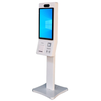 Écran tactile de 24 pouces stand de restauration rapide pour supermarché terminal de paiement de commande en libre-service kiosque d'acceptation d'espèces